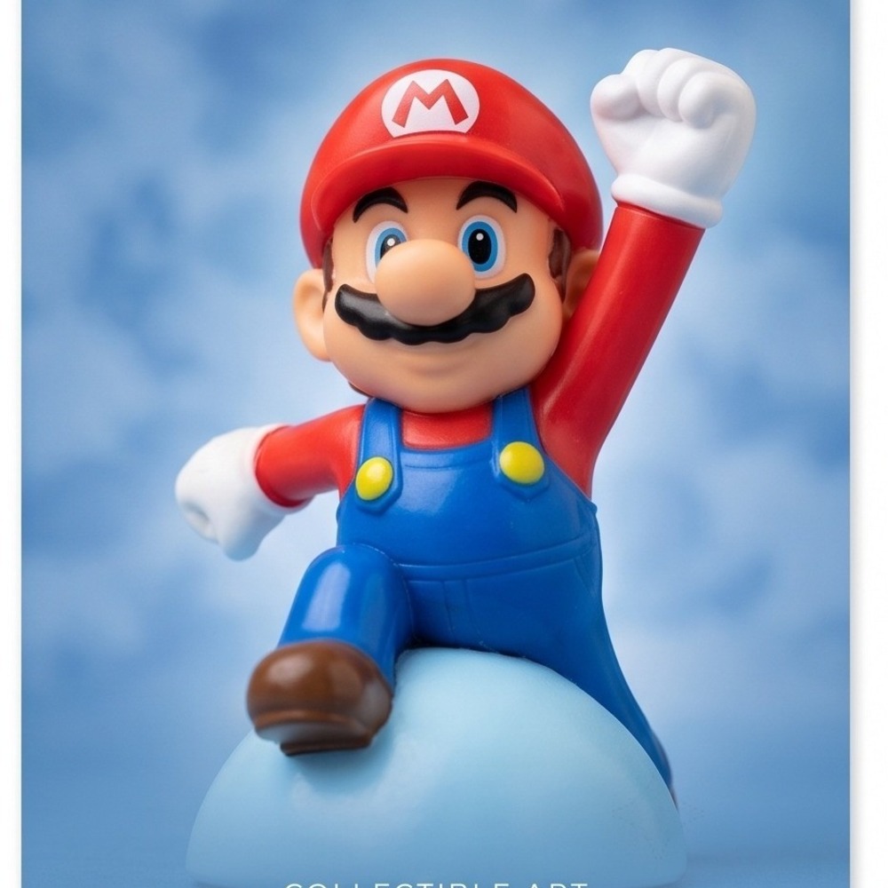 2017 McDonalds Nintendo Super Mario Jumping Mario Toy Figure Red Blue *No Sound